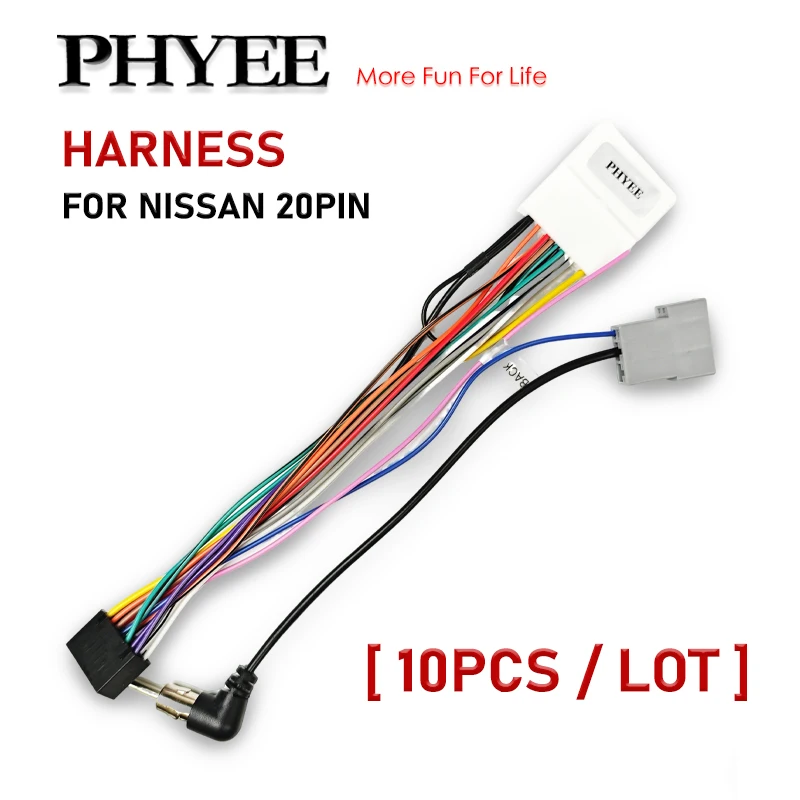 

20Pin Harness Adapter for Nissan Qashqai J10 X-trail Versa Sentra Navara Frontier, SWC, Plug&Play 16Pin Android Cable, 10Pcs/Lot