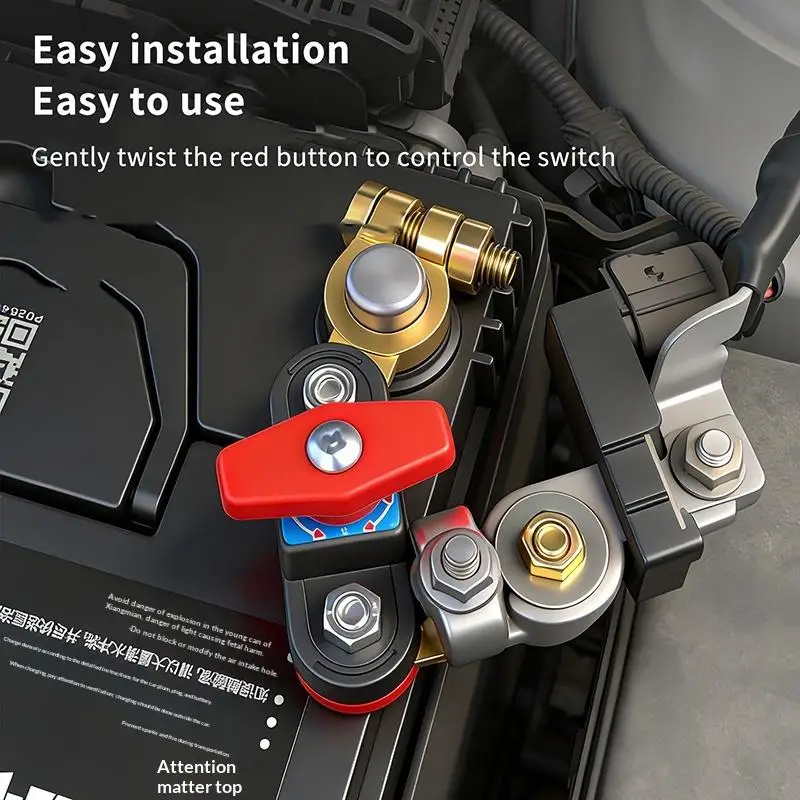 12V-24V Car Battery Disconnect Switch Bidirectional Joint Can Rotate Disconnect Switch Anti-Power Off Leakage Circuit Breaker