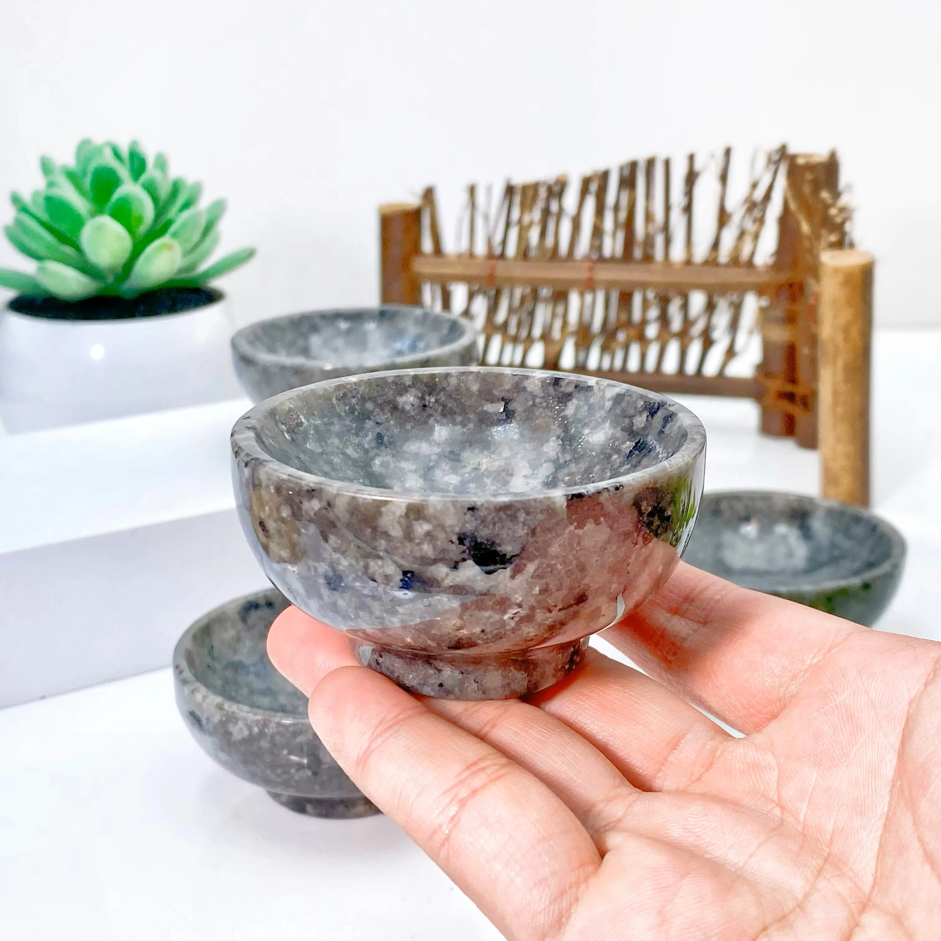 1PC Random High Quality Yooperlite Bowl Decoration Natural Crystal Raw Stone, Birthday Gift, Scene Decoration.