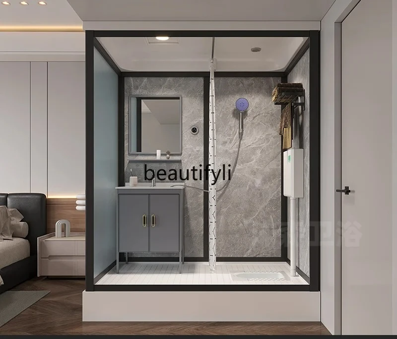 

Integral shower room Integrated household bathroom Bathroom Squatting pit construction site apartment