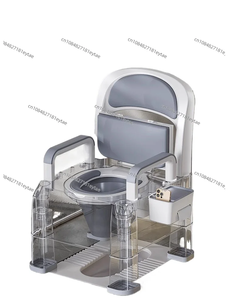 Portable Toilet Chair for Elderly - Sturdy Commode Stool for Adults & Pregnant Women