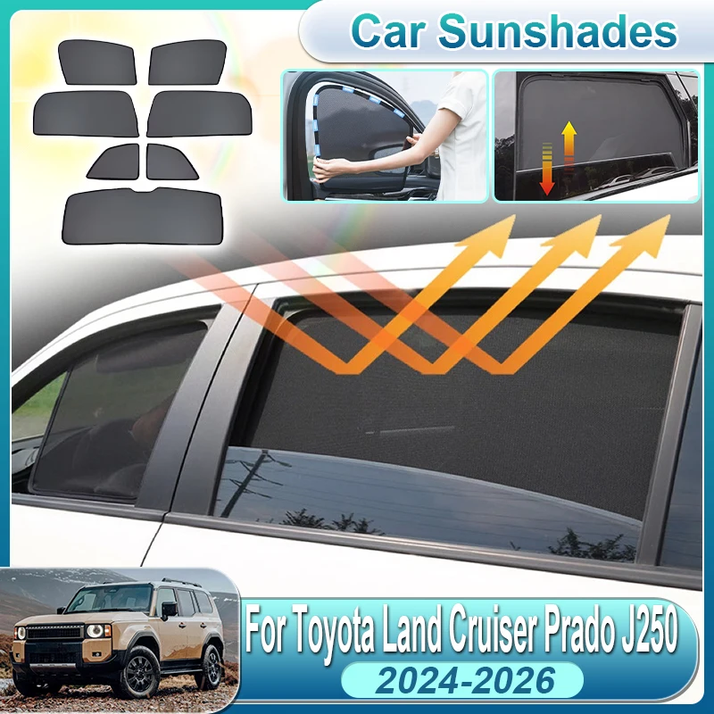 

For Toyota Land Cruiser Prado J250 2024 2025 2026 MK5 Lexus GX Car Sun Visor Protector Privacy Sun Shield Mesh Sunshade Car Part