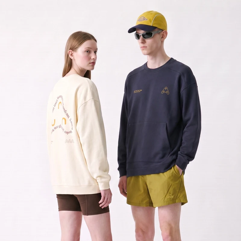 Unisex Lightweight Running Sweatshirt – Creative Graphic Print Crew Neck Pullover for Outdoor Sports & Casual Wear