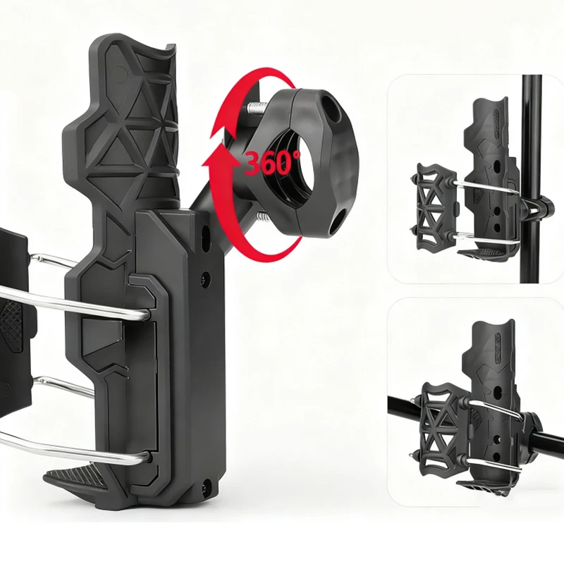 360° Rotation Bike Cup Holder Universal For Road Cycling Motorcycle Motorbike Adjustable Handlebar Mount Water Bottle Cage