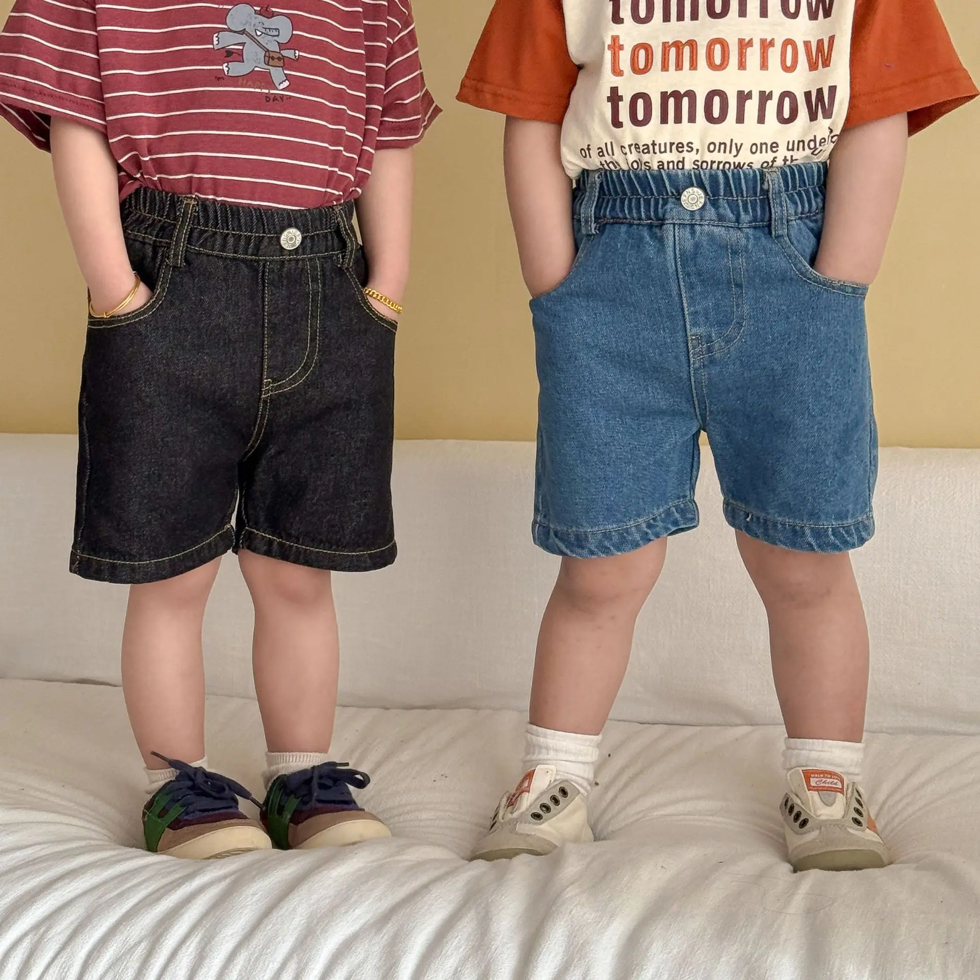 2026 Summer New Children Denim Shorts Boys Girls Shorts Jeans Toddler Loose Shorts Kids Casual Pants Baby Clothes