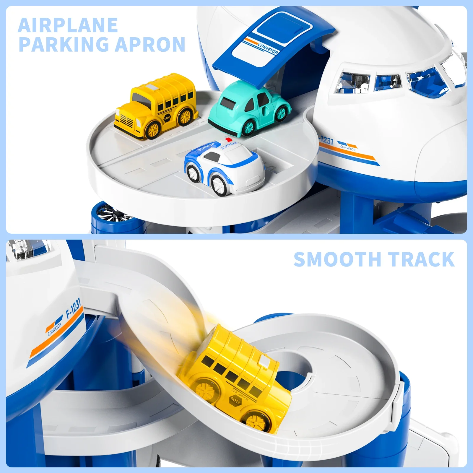 Oversized Collection Aircraft Toy Shape-shifting Multi-purpose Rail Passenger Aircraft with Music Light Maps Toys for Boys Kids