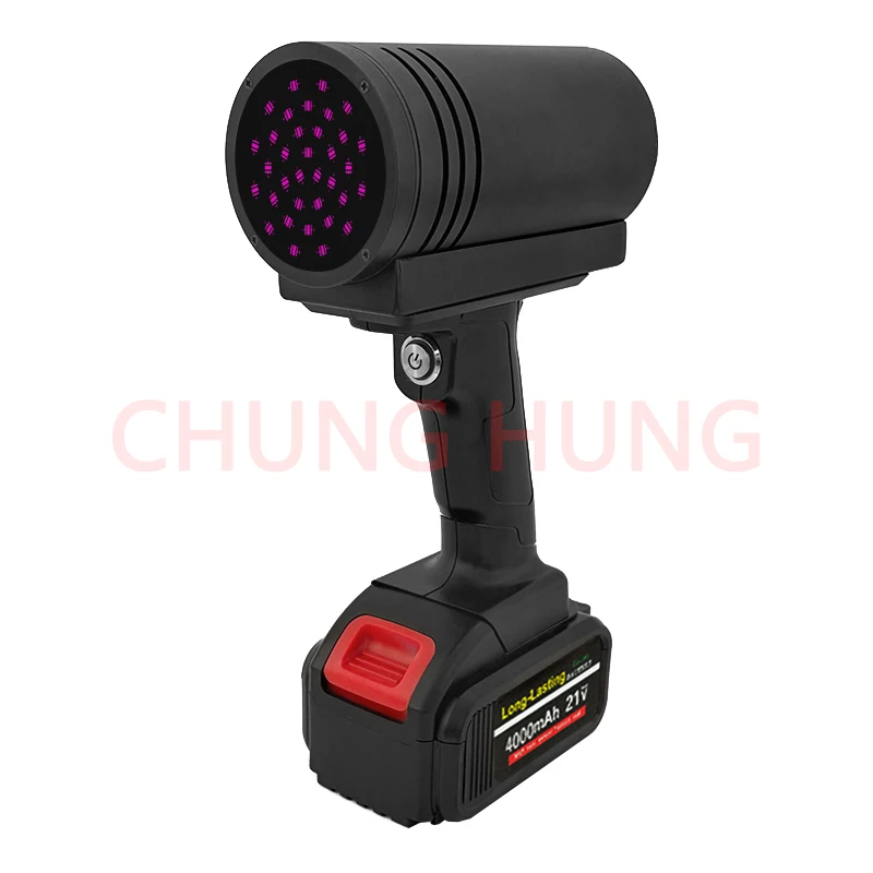 130W High Power 365nm UV Flashlight Rechargeable Portable Black Light Torch Car Paint Scratch Damage Detector Ultraviolet Lamp