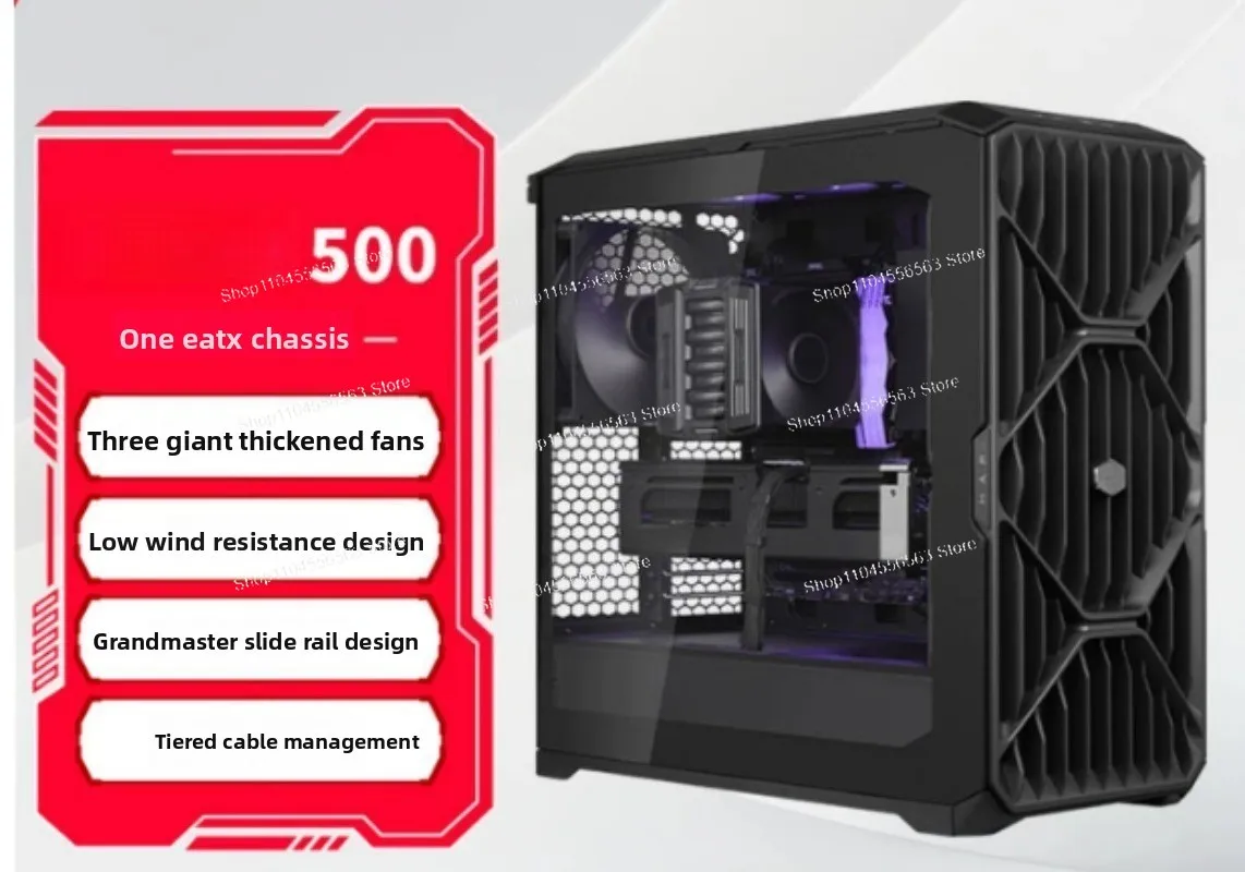 HAF II 500 Medium Tower Chassis, Large Air Volume Air Duct Side Through Tempered Glass Desktop Game Chassis
