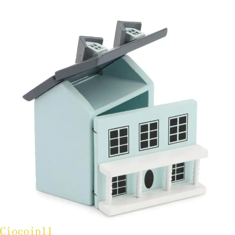 

Y1UB Nostalgic House Model Toy For Children And Adults Natural Cottage