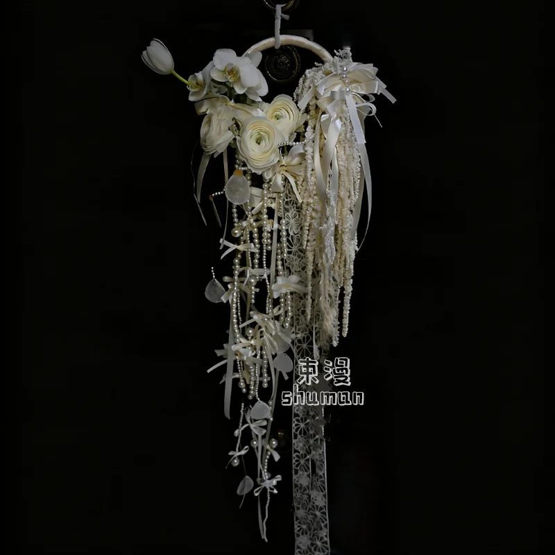 

Niche light luxury waterfall simulation hand bouquet DIY material wedding send girlfriends engagement wedding photo props