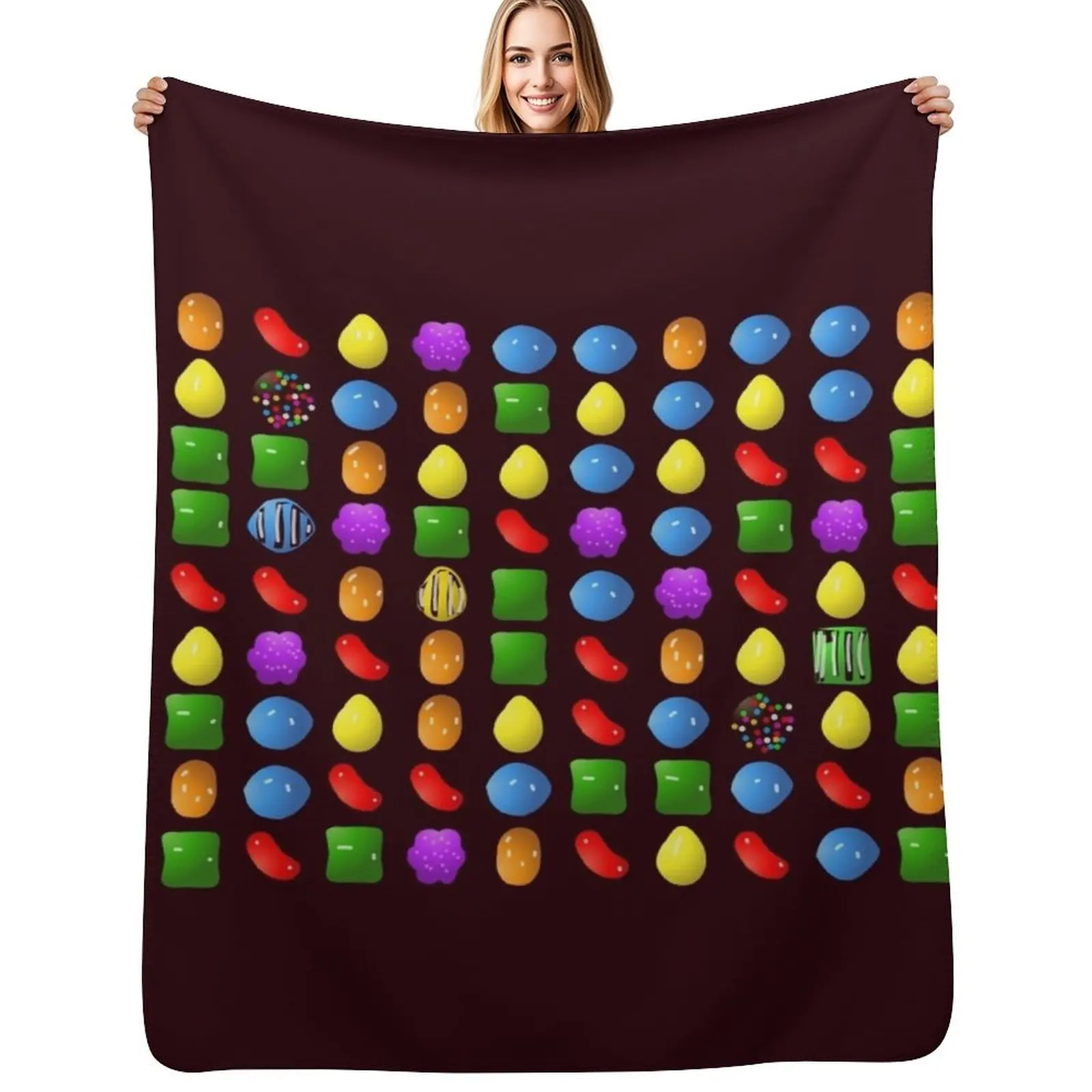 

new candy crush saga Throw Blanket Soft Solid Color Blanket for Couch Bed