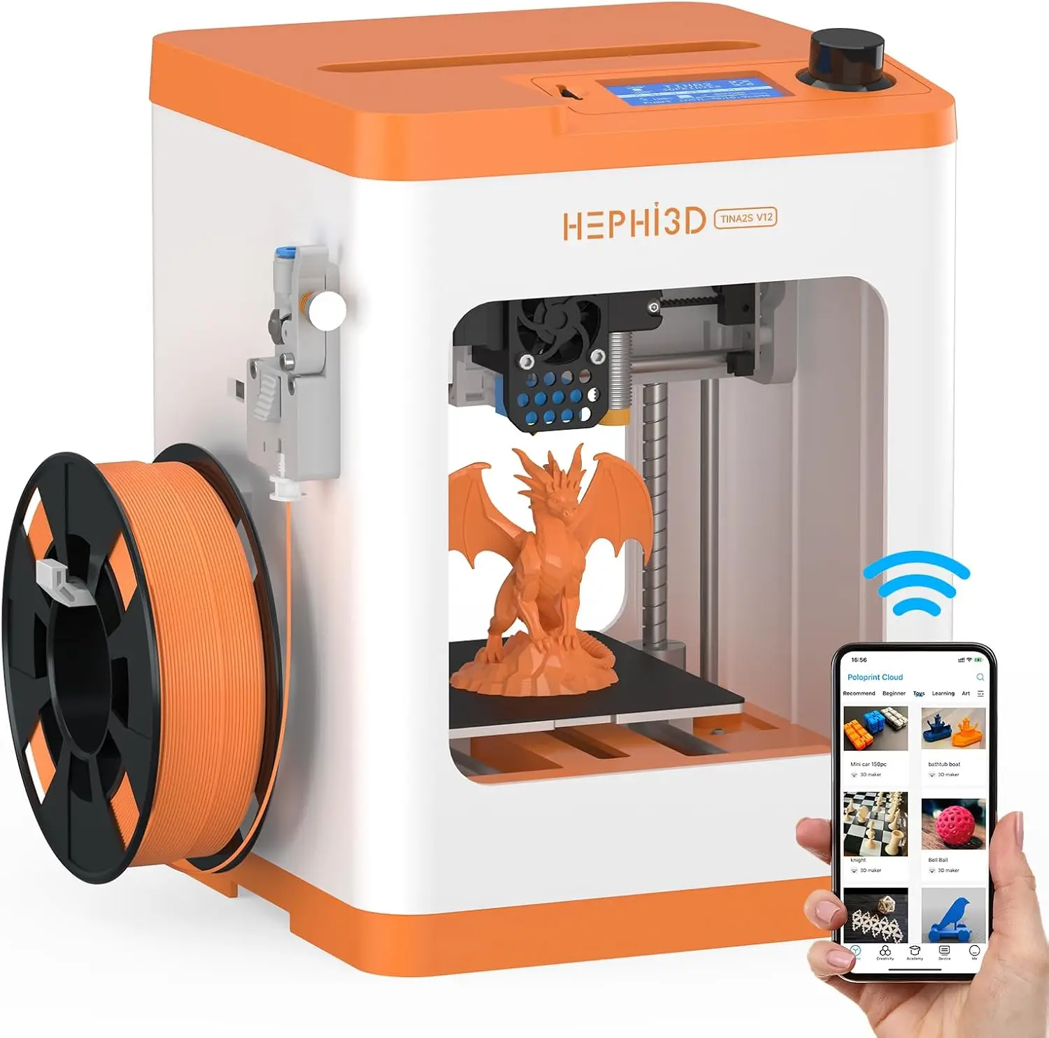 3D Printer Kids Beginners Fully Assembled Auto Leveling APP WiFi Control Huge Model Library Mini Home STEM