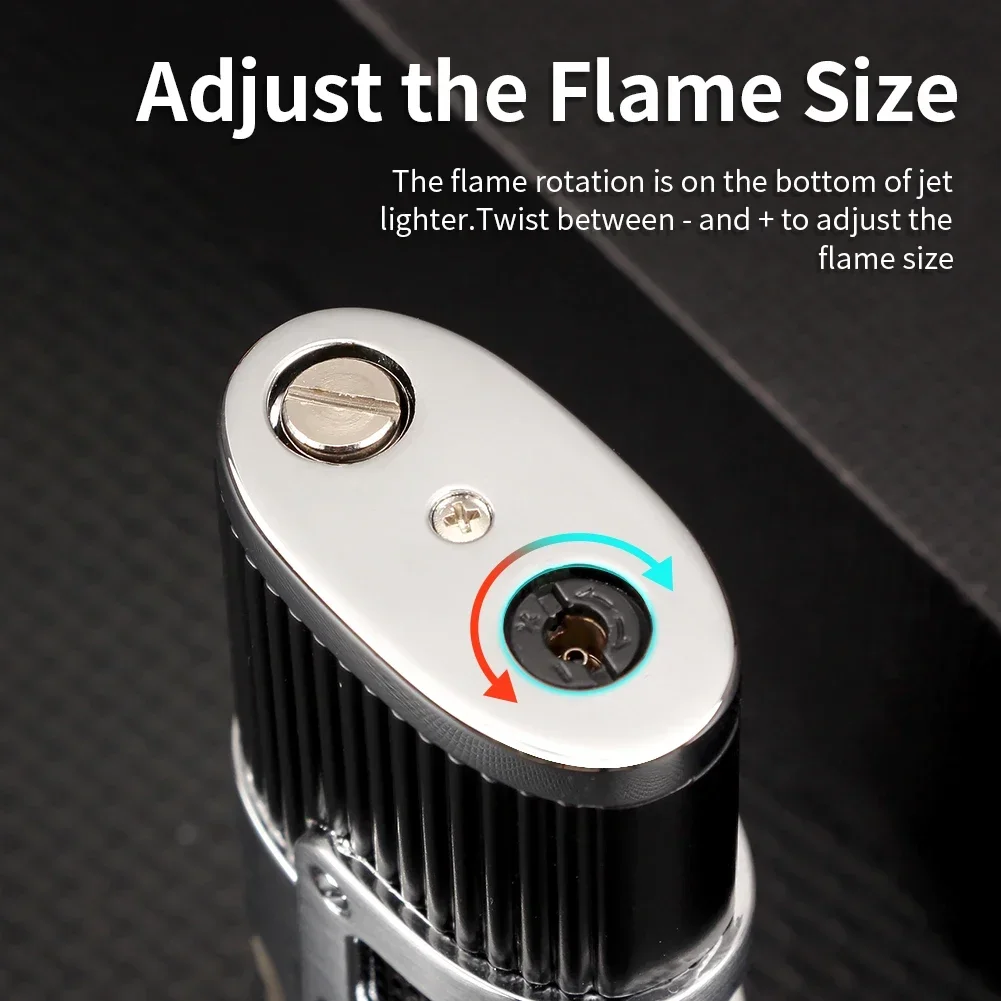 New COHIBA Luxury Cigar Lighter Refillable Butane Gas 3 Torch Jet Flame Windproof Smoking Lighter Cutter Punch For GIft（No Gas）