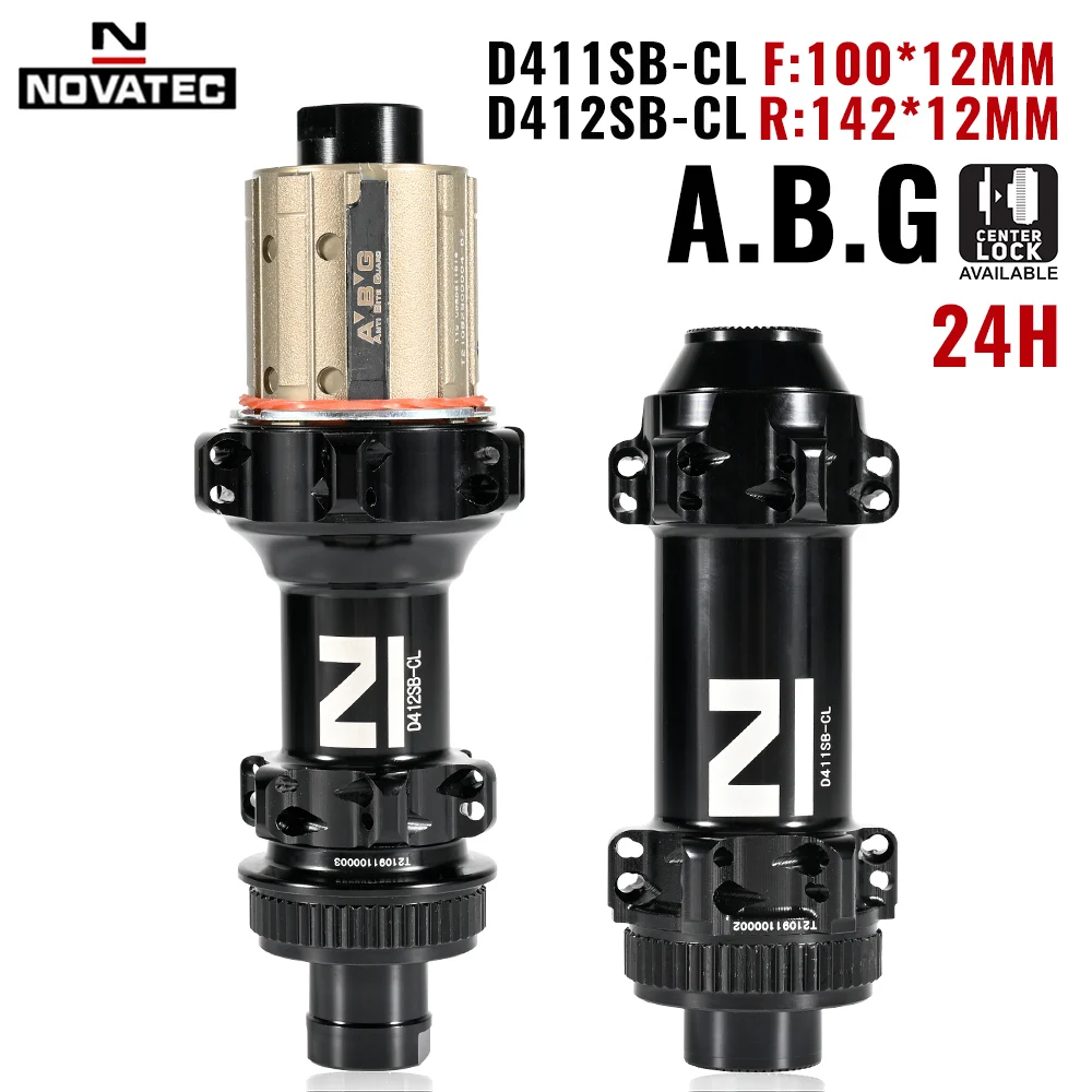 Center Lock NOVATEC D411SB-CL D412SB-CL Disc Brake Hubs Road Bicycle 24 holes 411/412 Thru Alex 100x12 142x12MM A.B.G Freehub