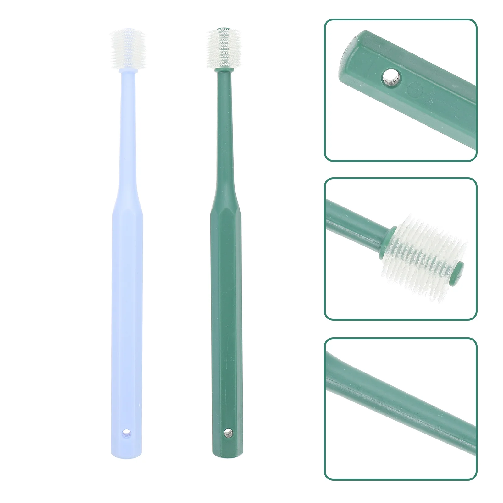 

2Pcs Pets Toothbrush Set for Dog Cat Puppy Handheld 360 Degree Clean Teeth Premium Material Non-Deformable Moderate Hardness