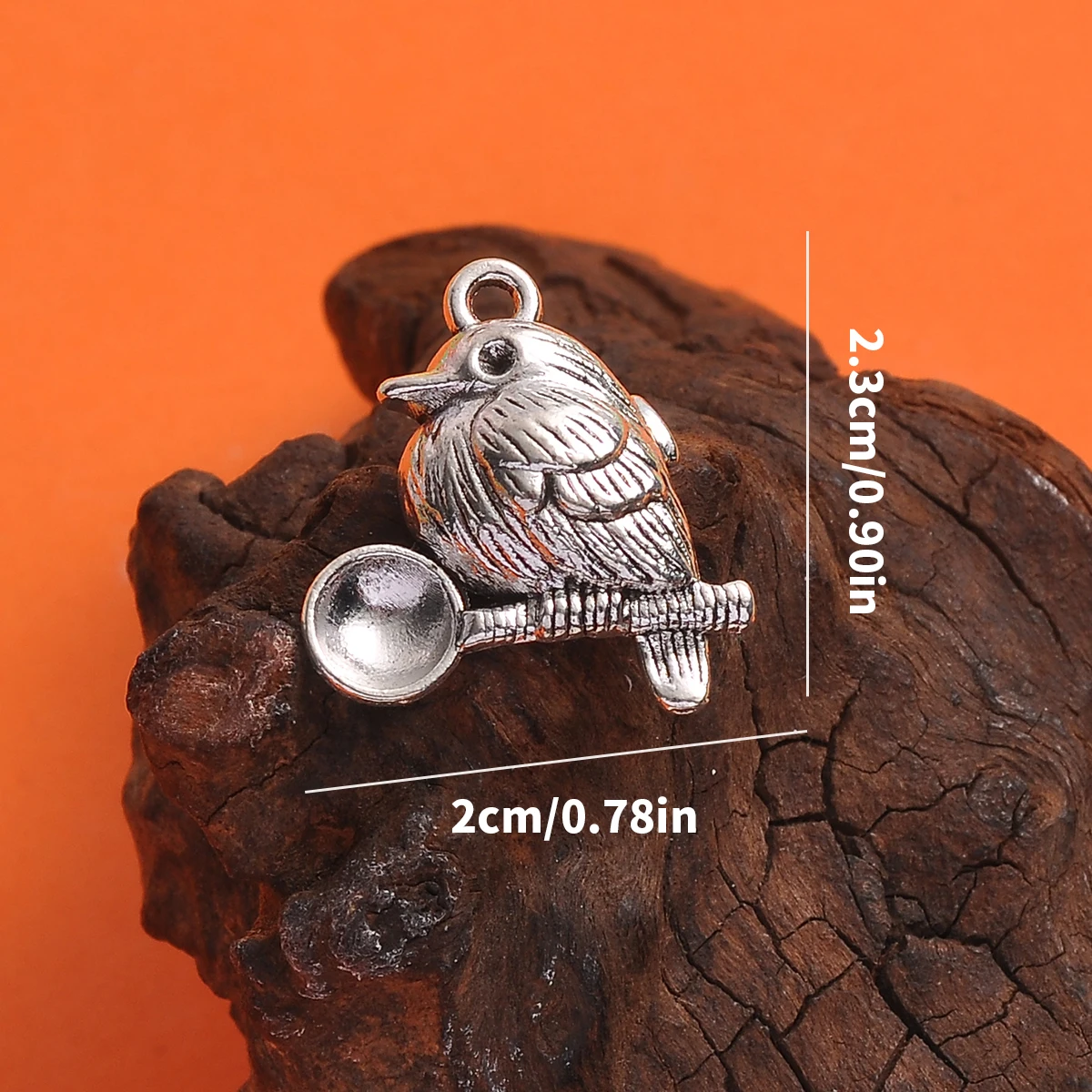 8 Pieces of Bird-Shaped Branch Pendants, Vintage Embossed Feather Bird Pendants, Suitable for DIY Bracelets, Necklaces, and Earrings, Natural Style Handmade Beaded Jewelry Accessories - view 3