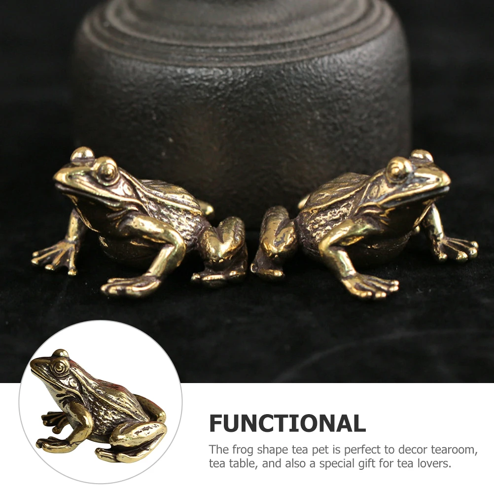 

Retro Frog Decorations Solid Brass Mini Desktop Sculpture Golden Animal Statue Home Office Garden Outdoor Decor Vintage Handmade