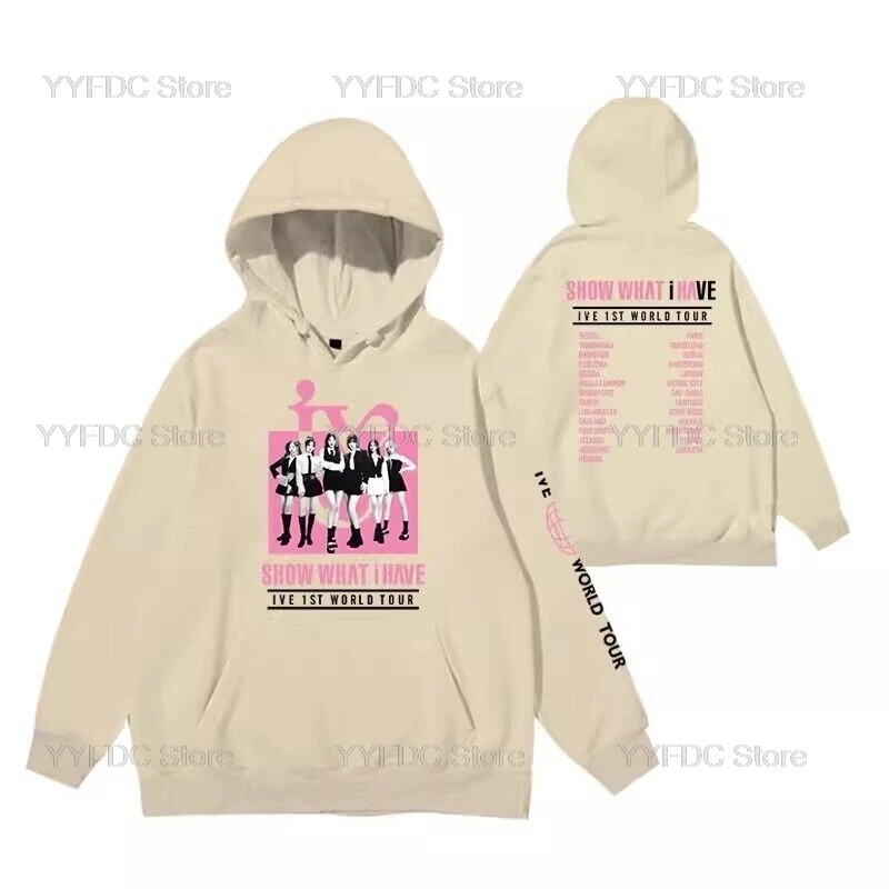 IVE Show What I Have Hoodies Women Men Korean Autumn Loose Sweatshirt Yujin Gaeul Wonyoung LIZ Rei Leeseo Print Hoodie For Fans