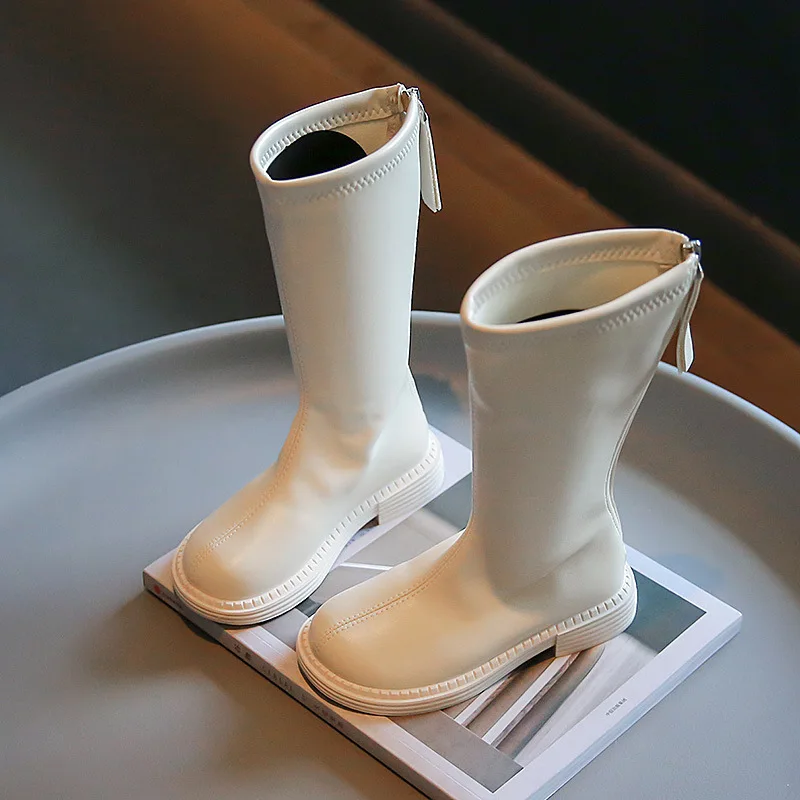 Botas altas para niñas, botines individuales informales a la moda, otoño e invierno, 2022