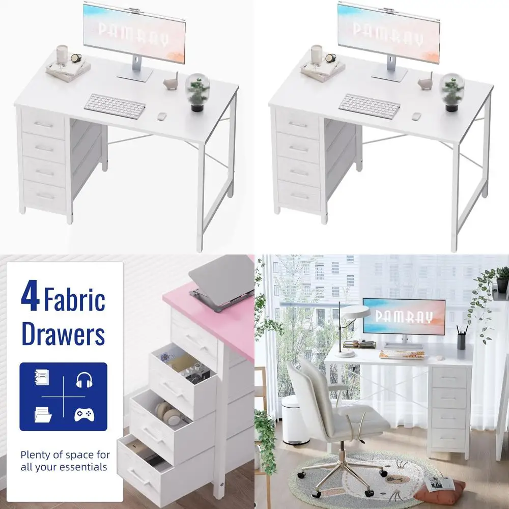 

Современный белый домашний офисный стол с 4 ящиками для учебы и письма