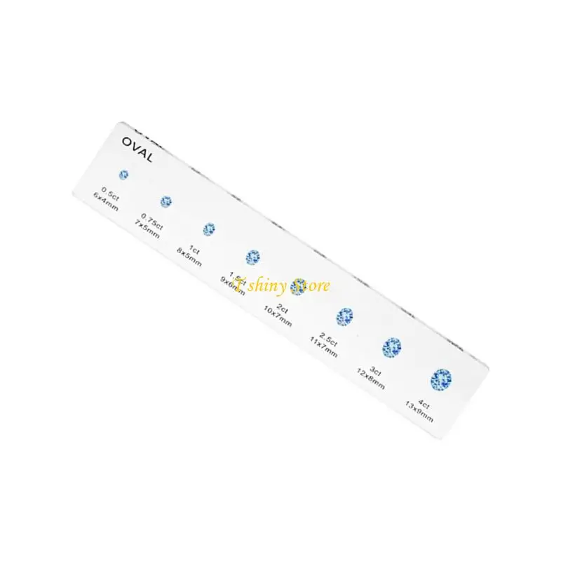 

N58F Gemstones Comparison Tool Ruler For Jewelry Designers With Calibration Markings
