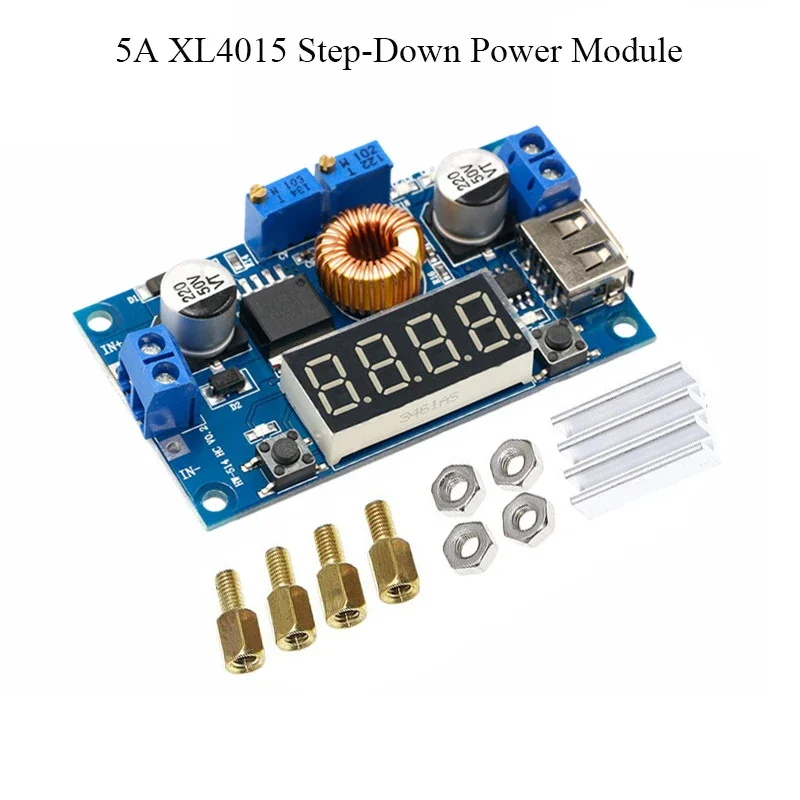 

5A XL4015 Step-Down Power Module DC to DC with Voltage Current Power Display Lithium battery charging control board CC/CV USB