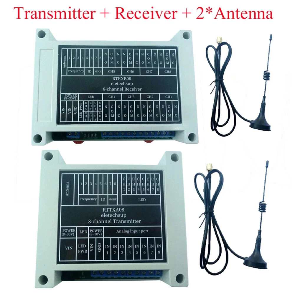 8-قناة 433 ميجا هرتز نقطة إلى نقطة لاسلكية ثنائية الاتجاه عن بعد IO التتابع التبديل ل لورا التحكم عن بعد أداة الملحقات التبديل #2