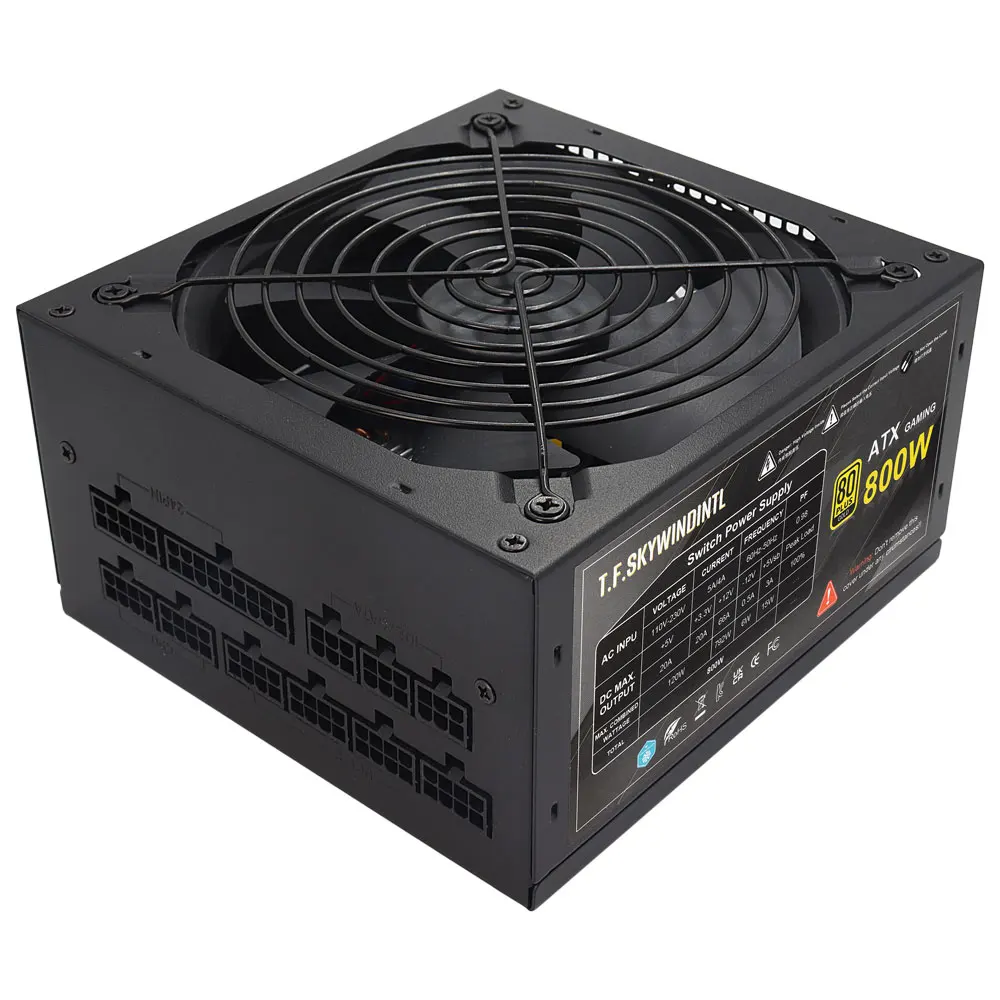 Full Modular ATX 800 Watt Power Supply 90% Efficiency Low Noise Computer PSU, Active PFC, 110-230V