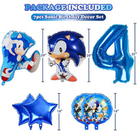 10pc/set Hedgehog Sonic Aluminum Film Digital Balloon 1-9 Set Suitable for Birthday Party Decoration graduation photo party