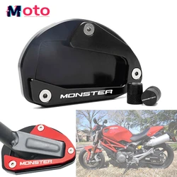 For DUCATI MONSTER 696 795 821 1200 1200S Motorcycle CNC Aluminum Accessories Kickstand Side Stand Extension Pad Valve Caps