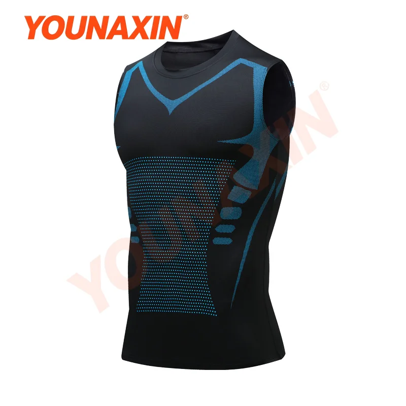 Men's Sleeveless T-Shirts Vest Basketball Sports Tight Gym Fitness Running Top Gym Yoga Outdoor Tank Big Size S-7XL YOUNAXIN