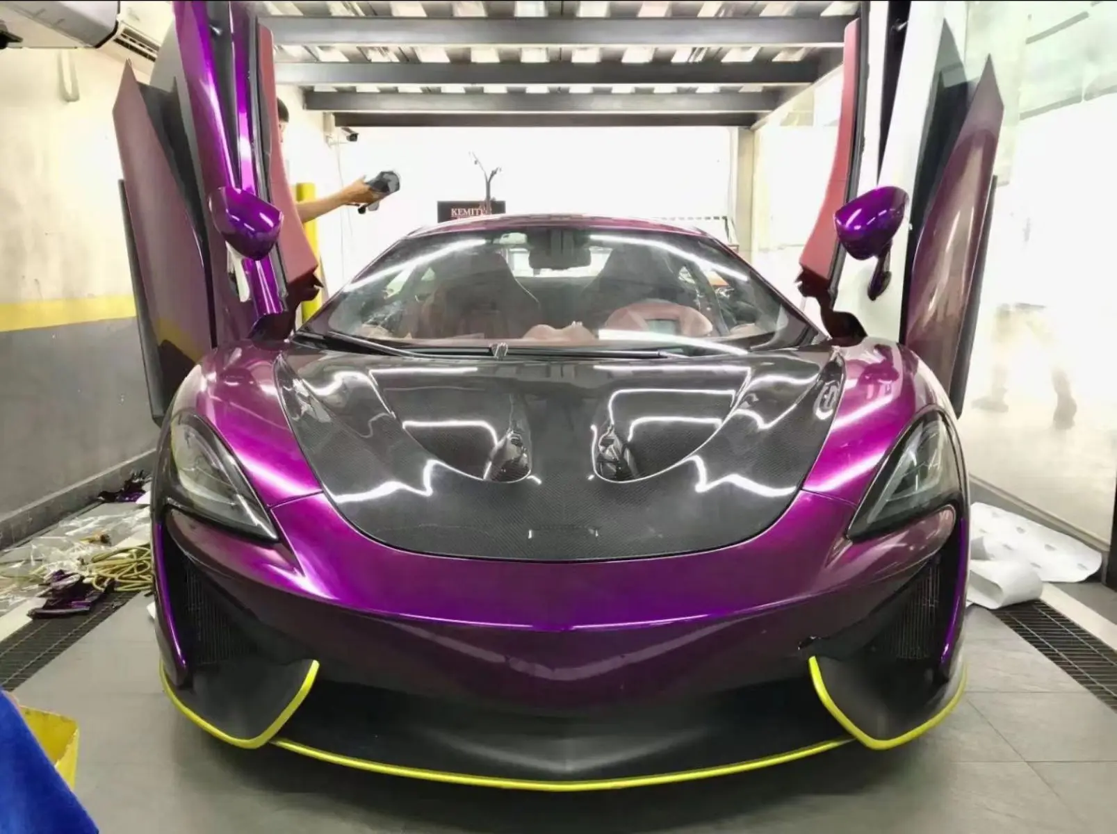 Carbon Fiber Front Bumper Engine Hood Air Intake Vent Panel Bonnet Cover For Mclaren 540 570s P1 Style Body Kit