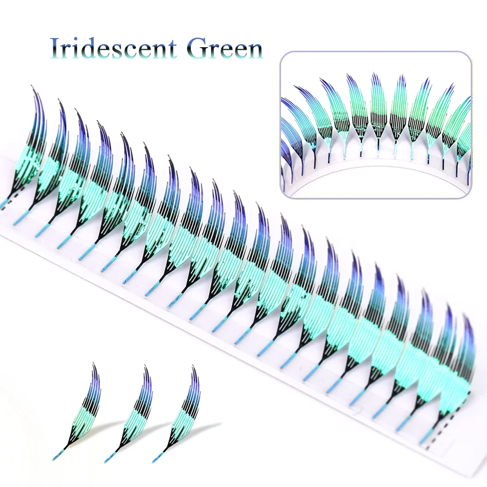 

New Colorful Spire Lashes Feather Shape Wing Eyelash Premade Spike Eyelash Extension Iridescent Color Anime Eyelashes for Makeup
