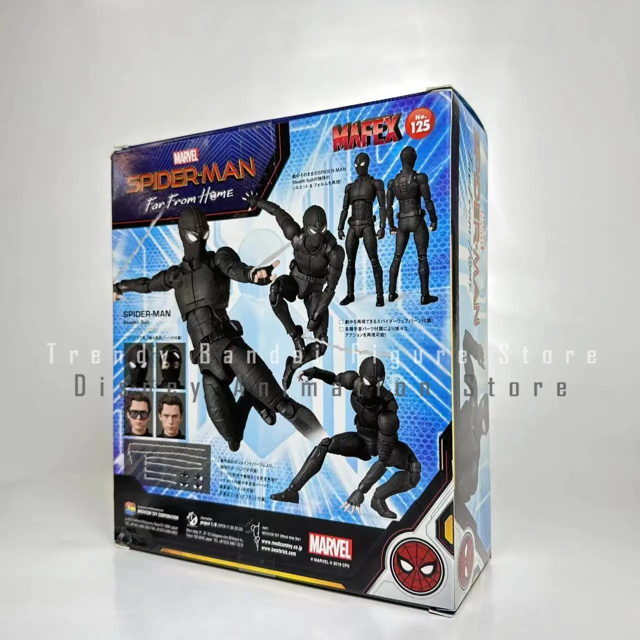 MAFEX 100% Original traje de guerra sigiloso de Spiderman, figura de acción de Anime, modelo coleccionable, juguete de decoración, regalo para niños, en Stock, 125