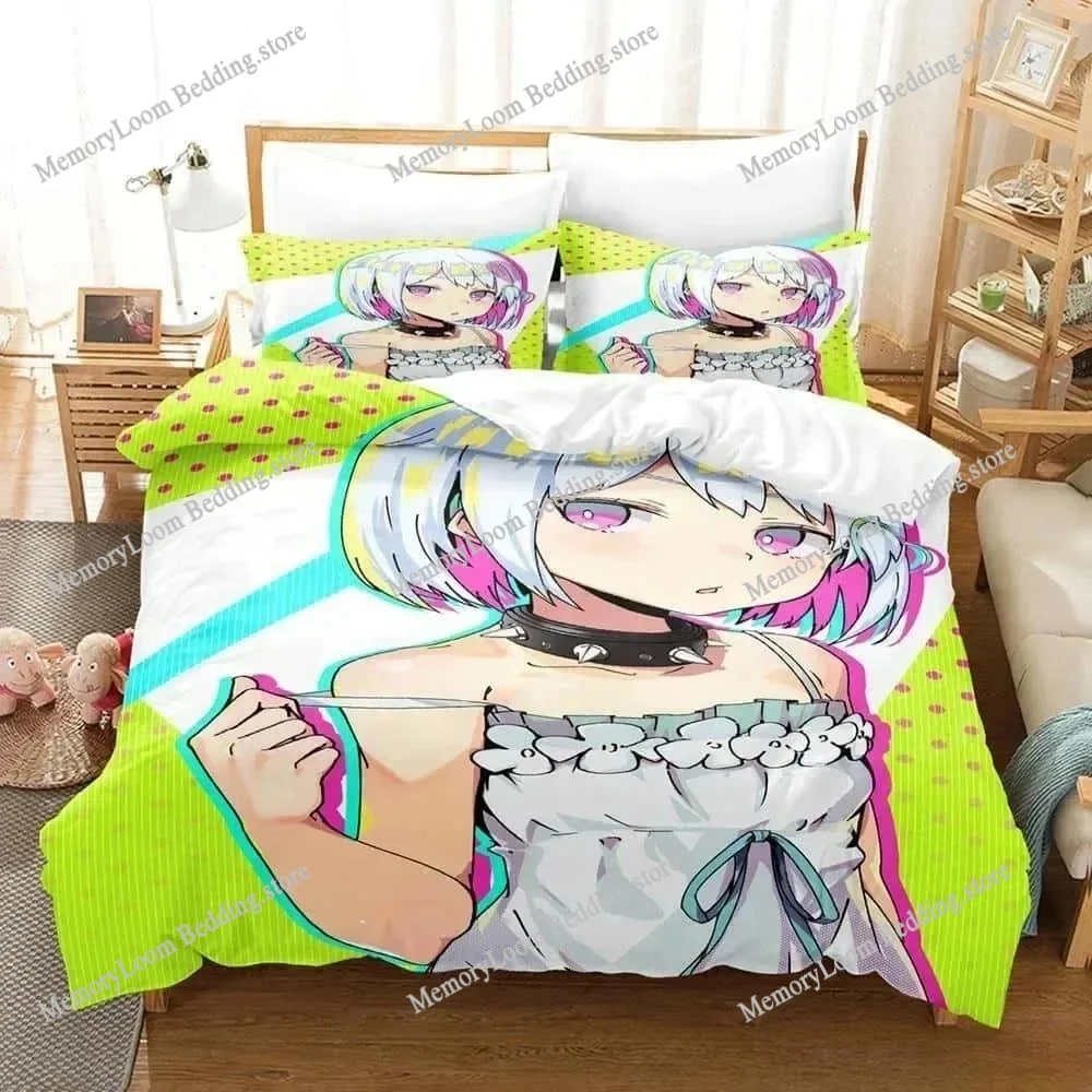 ثلاثية الأبعاد طباعة أنيمي Dohna Dohna طقم سرير واحد التوأم كامل الملكة الملك الحجم طقم سرير الكبار طفل غرفة نوم حاف مجموعات غطاء المنسوجات المنزلية #6