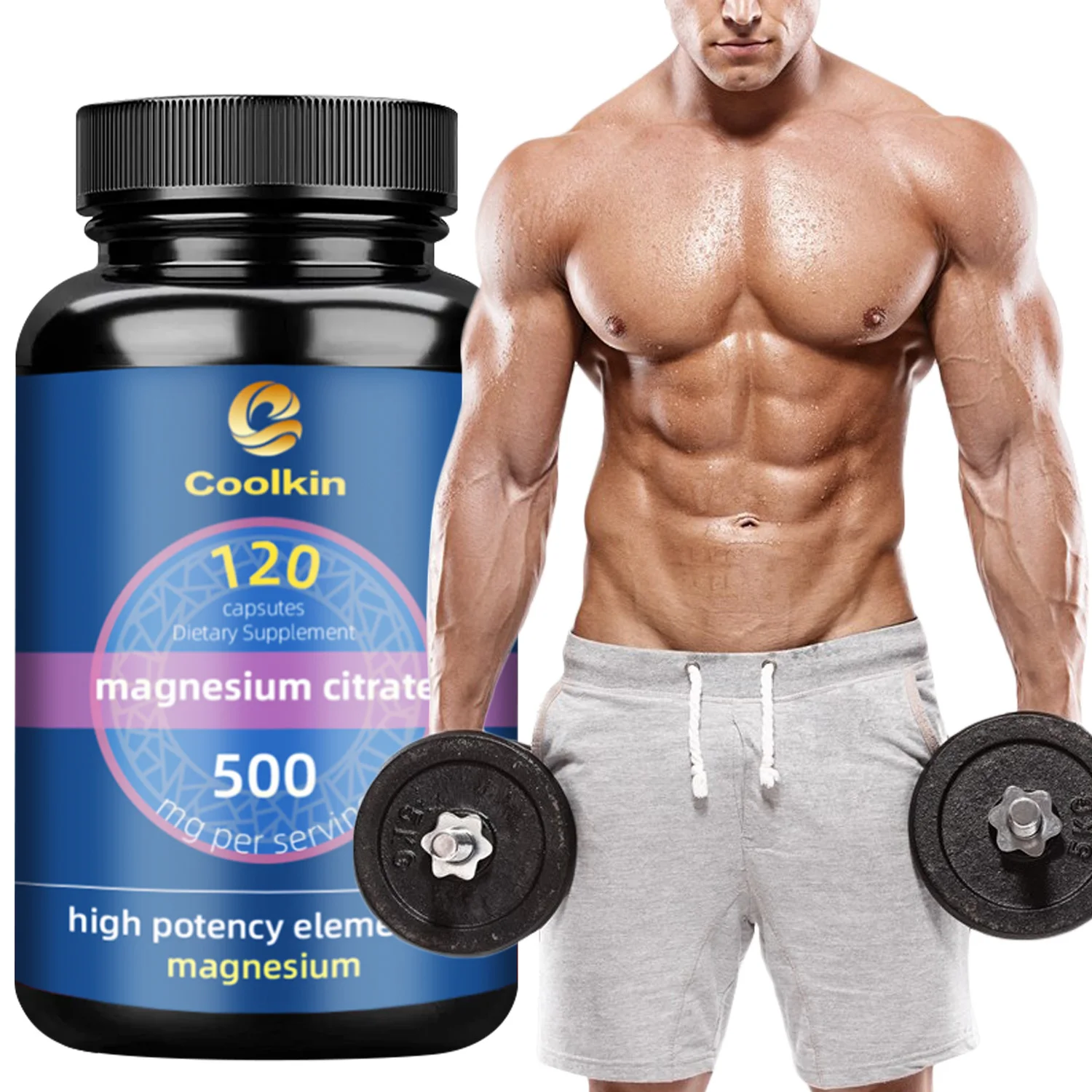 

Magnesium Citrate Capsules - Supports Overall Health, Promotes Muscle Growth and Recovery, and Boosts Energy - 120 Capsules