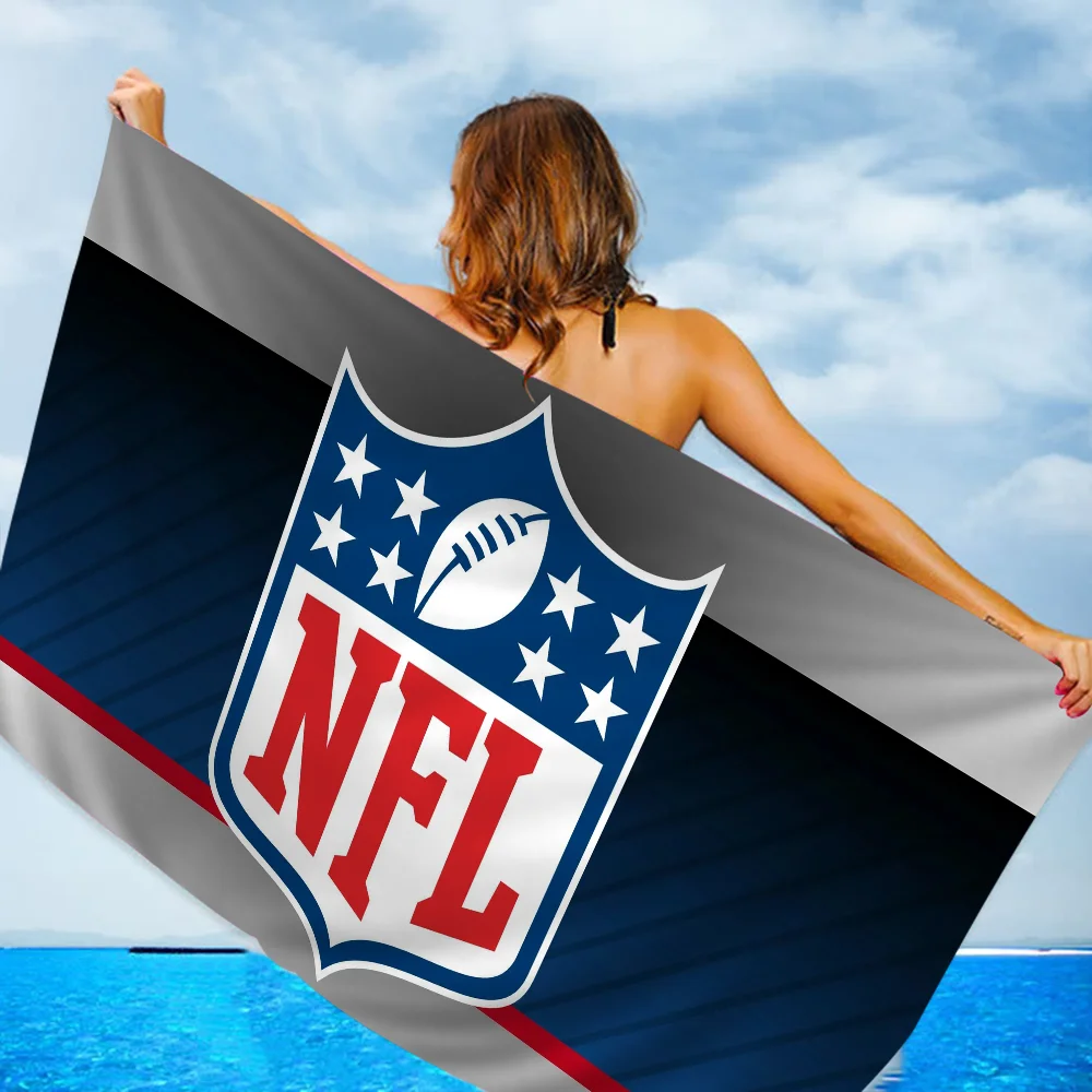 N-NFL Team Logo Bath Towel Microfiber Soft Water Absorbing Breathable For Girl Kids Decorative Cartoon Beach Towel