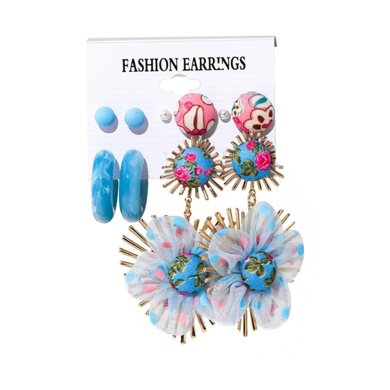 Vibrant Acrylic Ear Jewelry Set Dopamine Earrings Eye-catching Dopamine Statement Earrings Gift for Fashion Woman Girls