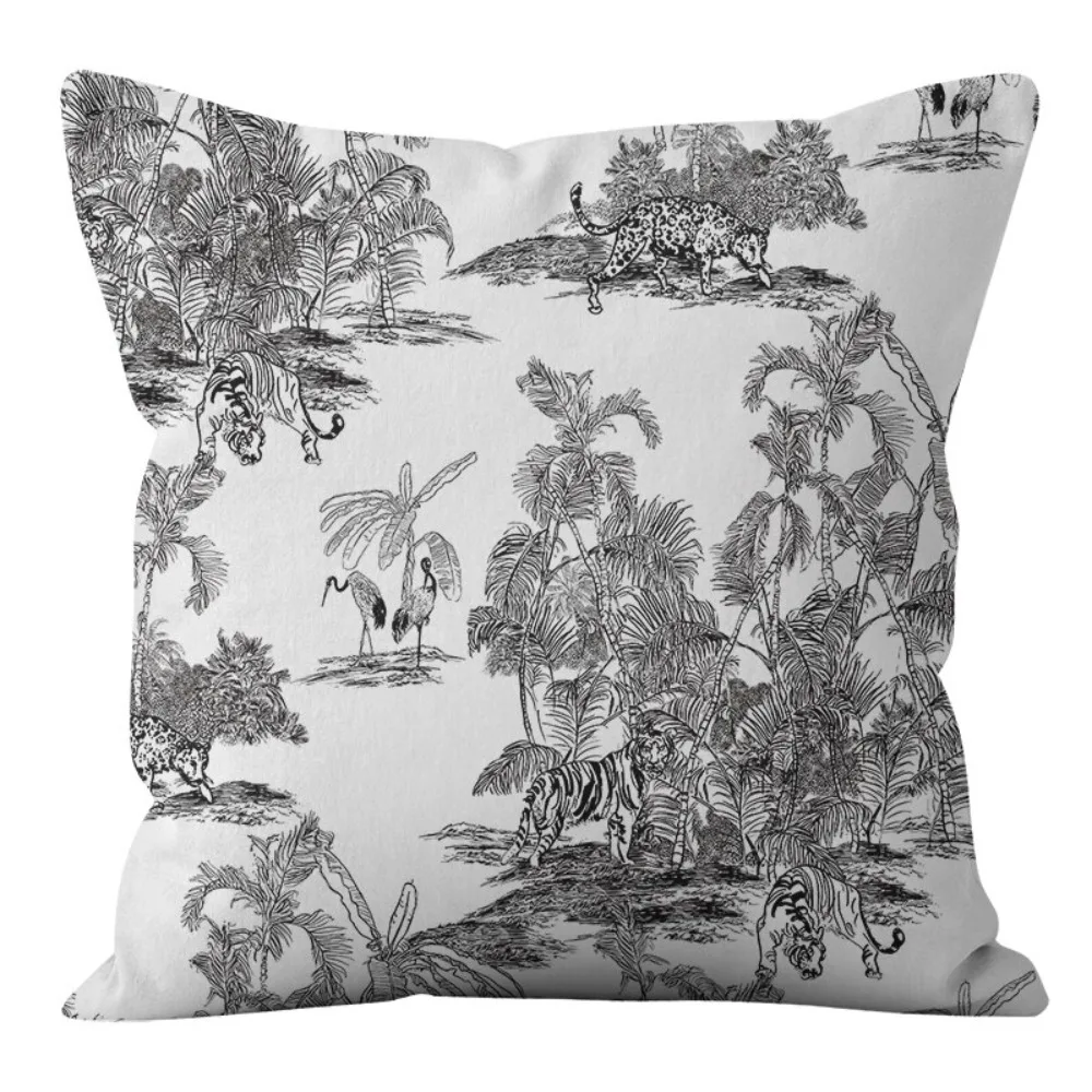 CIFBUY European Classic Grey Black Light Luxury Art Cushion Cover Decorative Throw Pillow Case for Sofa Car Bedroom Living Room