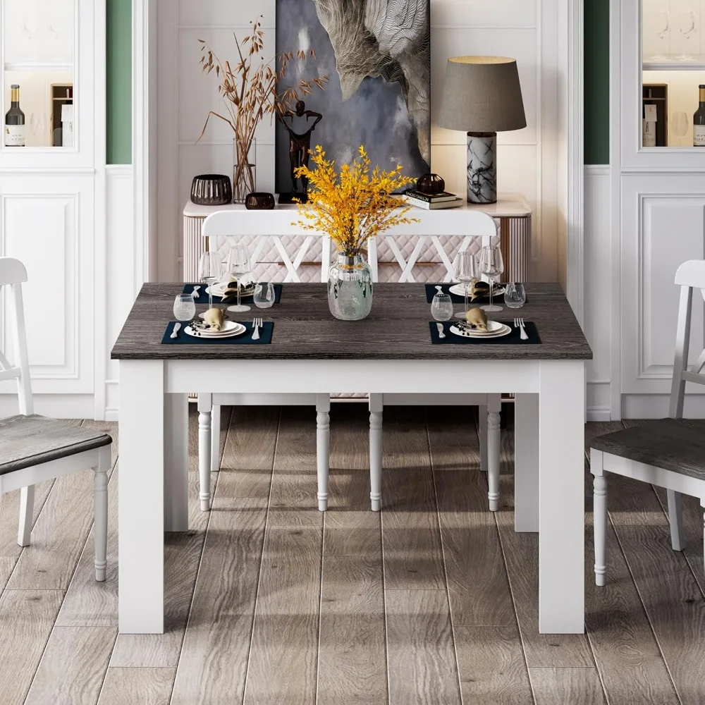 

Modern Kitchen Dining Table for 4 People, Rectangular Dining Table for Kitchen, Dining Room and Living Room