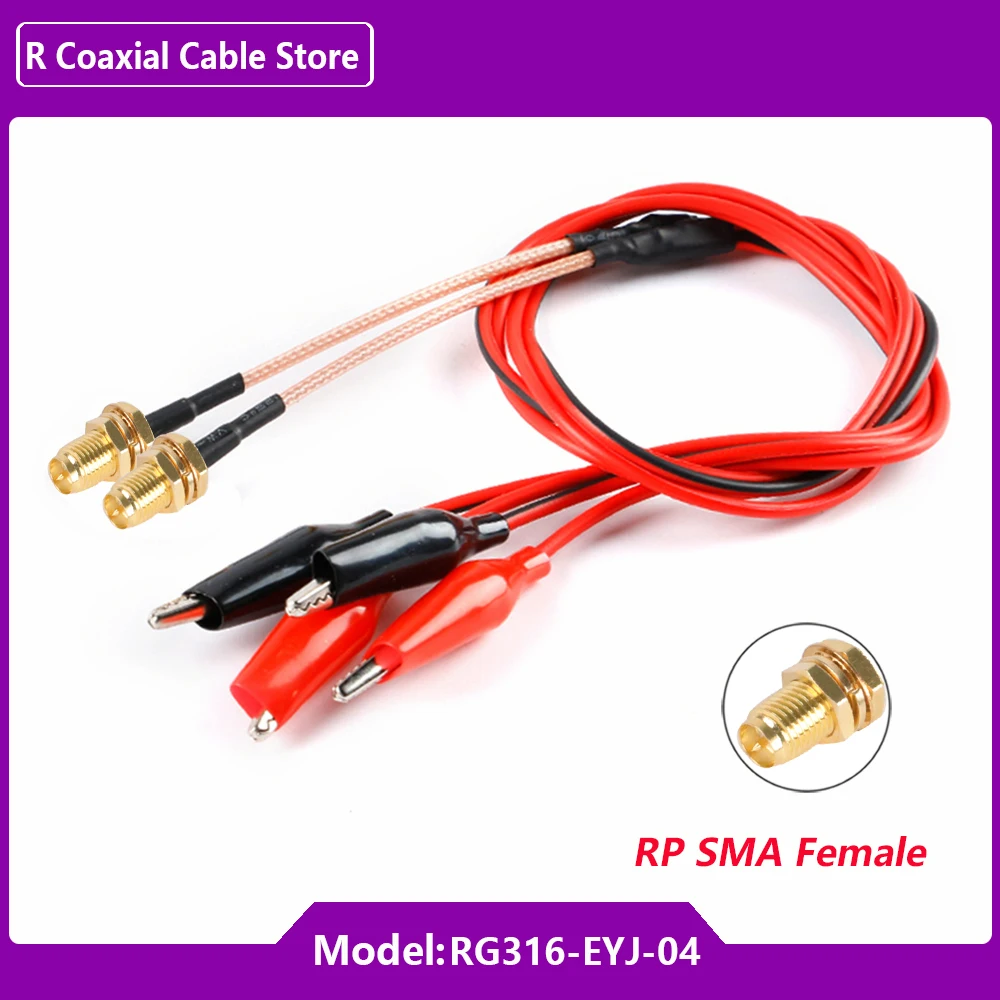Oiyagai 2er-Pack SMA Buchse Auf Krokodilklemmen – 50 Cm RG316 Koaxialkabel, Hochflexibel Für Antennen- & HF-Messungen