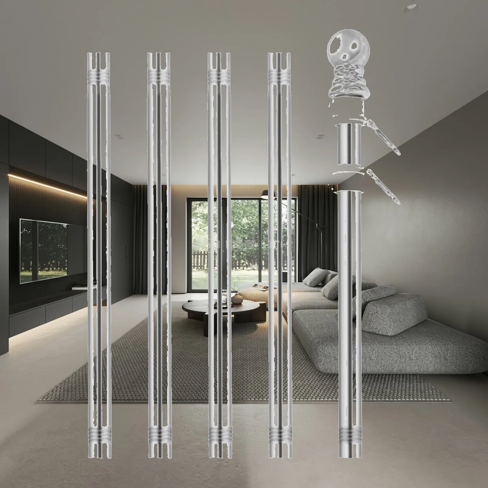 Rustproof Flag Pole Kit Heavy Duty Wall Mount Hanging Stand for Garden Patio Outdoor Banner Flag