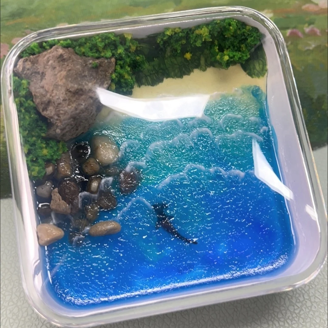 1Pcs Gulf Shark Micro-landscape Handmade Coastal Landscape Model Ornaments Home Mini Landscape Model Craft Decoration Party Gift image 3