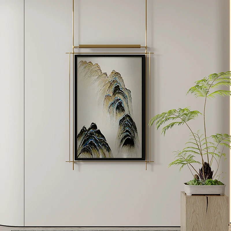 

New Chinese decorative lamp wall hanging metaldecorative painting sales office three-dimensional entrance background wall device