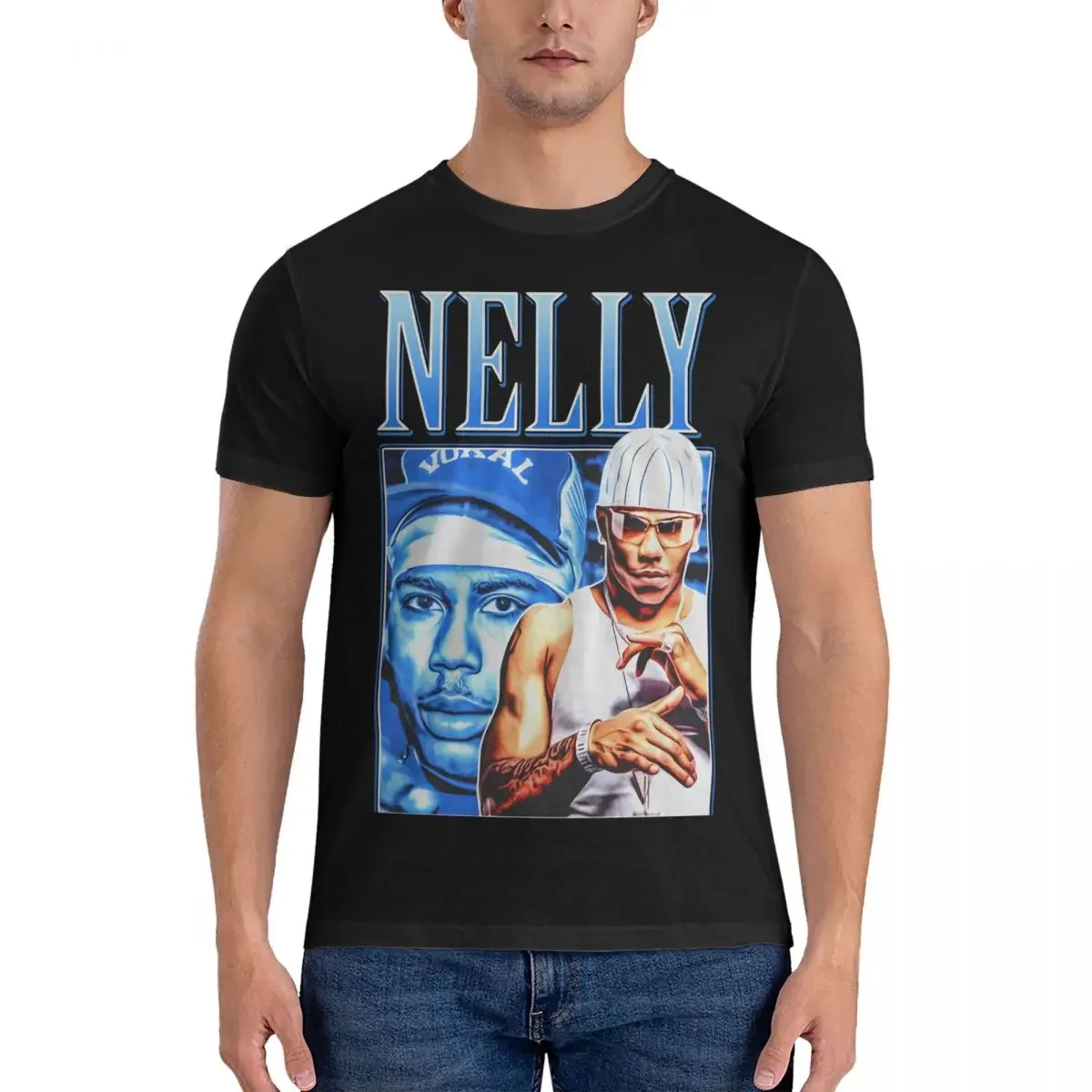 Funny Rap T-Shirt Men Round Collar Cotton T Shirts N-Nelly Short Sleeve Tee Shirt Party Clothes