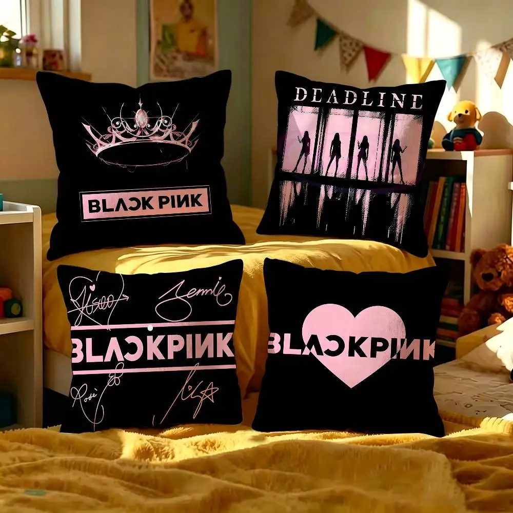 B-Black Kpop Group P-Pinks Gril Lucky Dragon pillow cover sofa cushion cover home room decoration children gift