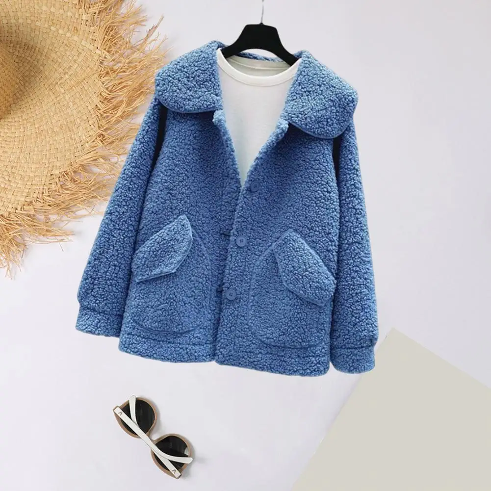 Soft Chic Cardigan หลวมฤดูใบไม้ร่วง Turn-Down Collar Lady เสื้อแขนยาวสำหรับ Home