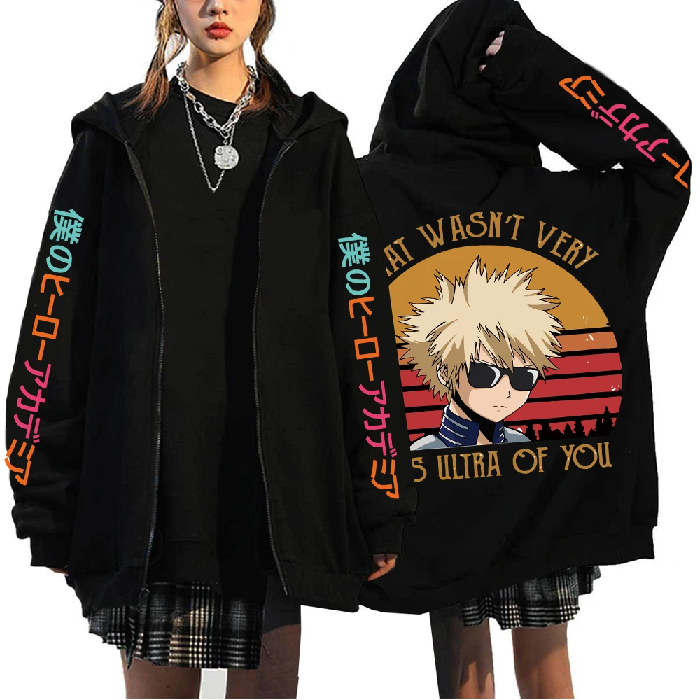 

Забавная и эффектная толстовка с принтом «Моя геройская академия», в стиле аниме, на молнии, в стиле хип-хоп, мягкий принт, повседневная толстовка.
