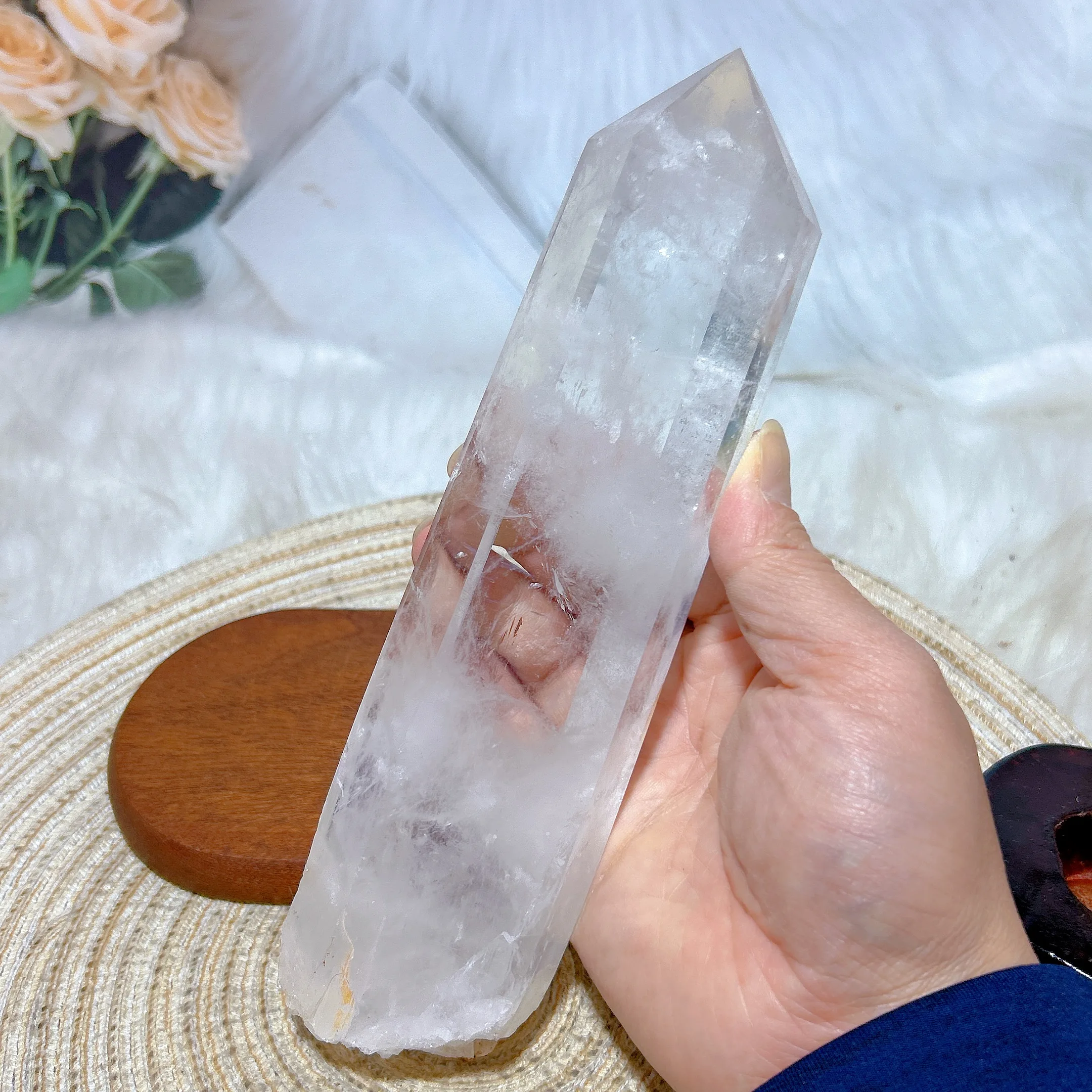 High Quality Natural Crystal Clear Quartz Big Tower From Brazil Healing Ornament Mineral Home Decorations Room Decor Gift view 5