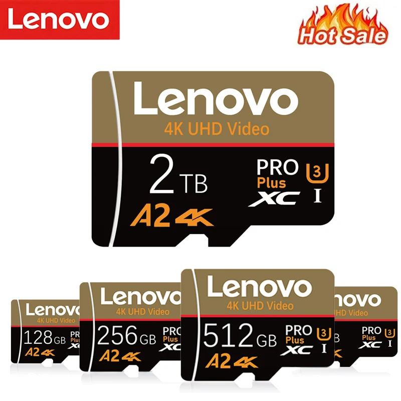 การ์ดหน่วยความจำ Lenovo ของแท้2TB 1TB 512GB 256GB U3การ์ด TF ขนาดเล็ก128GB Class10การ์ด SD สำหรับโทรศัพท์มือถือรถยนต์อุปกรณ์คอมพิวเตอร์โดรน